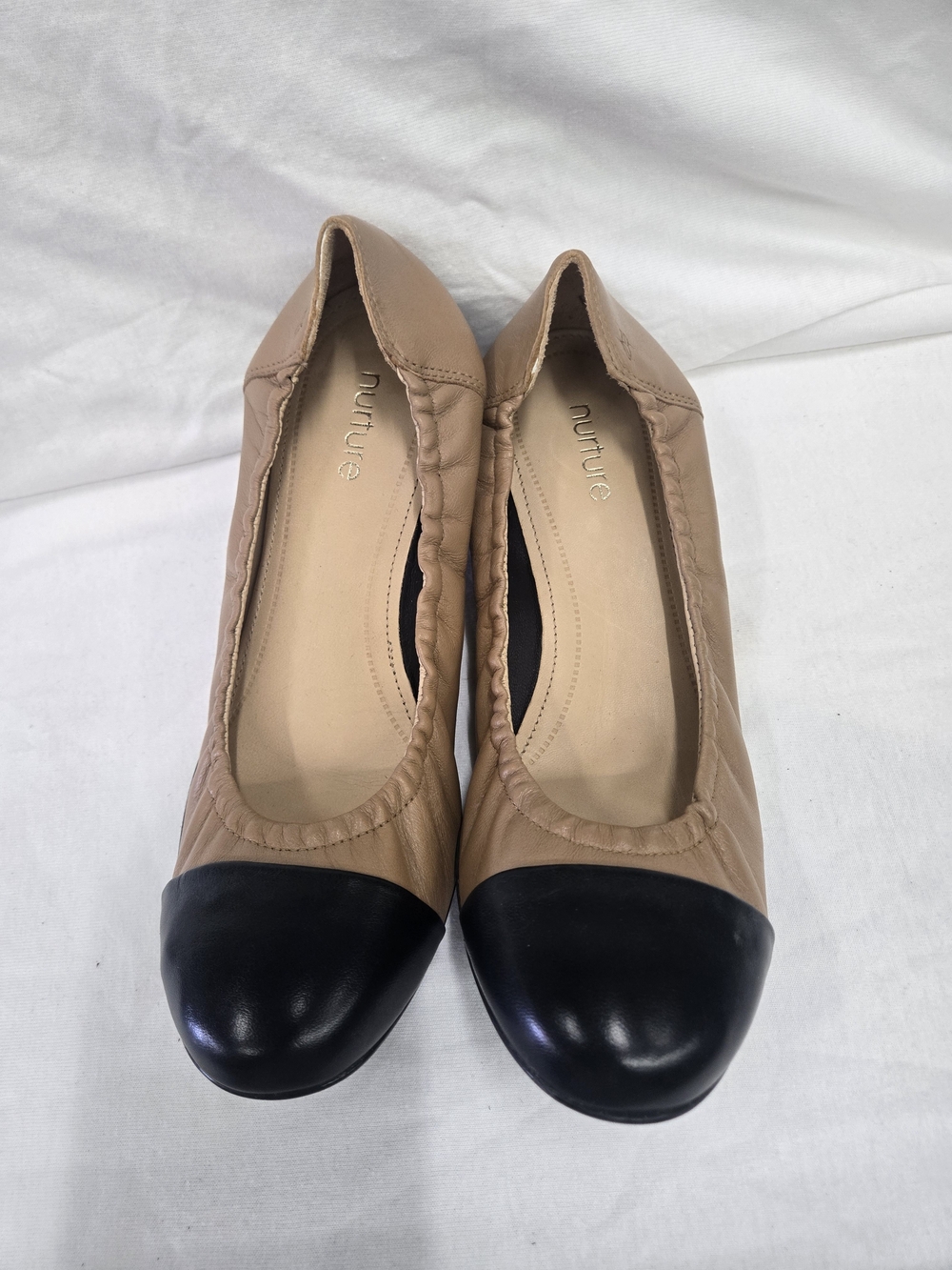 Nurture by Lamaze Two-Tone Tan and Black Ballet Flats